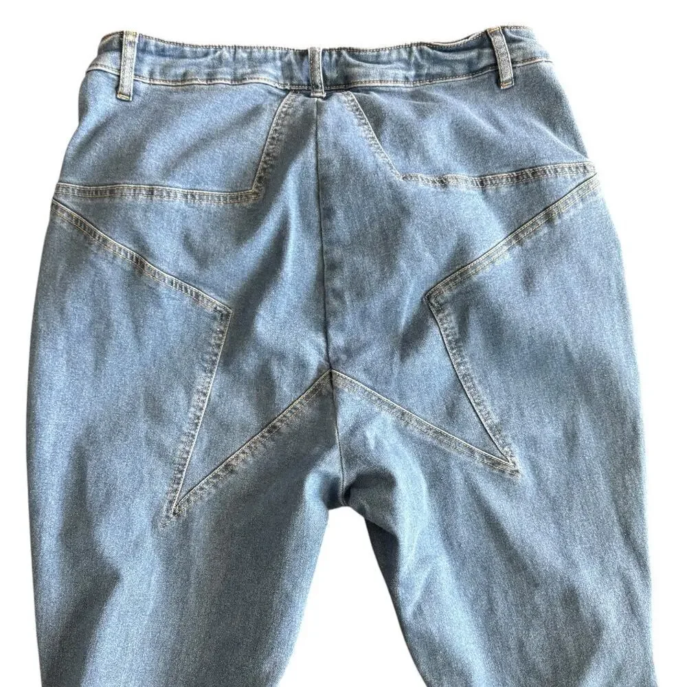 Altar'd State A Beautiful Soul Arula Flare Star Jeans Star Boho Jeans Size 16